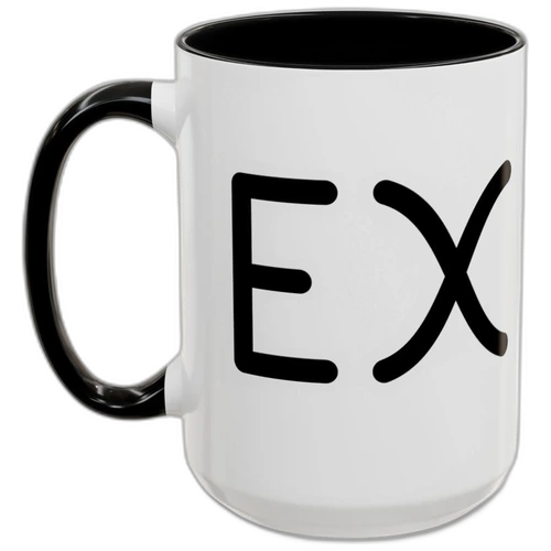 Custom branded black accent mug