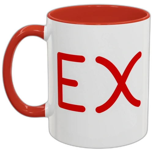 Custom branded red accent mug